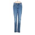 Express Jeans - High Rise Skinny Leg Denim: Blue Bottoms - Women's Size 2 - Medium Wash