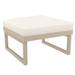 25.5" Taupe Brown Square Ottoman with Sunbrella Natural Cushion