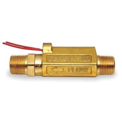 GEMS SENSORS FS-380, 168433 3/8" MNPT SPST NO Liquid Flow Switch 0.5 gpm