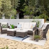 Cozywor 5-Piece Wicker Outdoor Patio Conversation Set