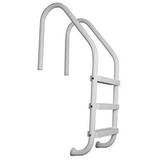 Saftron 3 Rung Step Ladder Inground Pool Handrail w/ Polymer Finish White