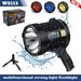 DFITO Handheld LED Searchlight USB & Solar Charging Spotlight 2000 Lm with Side Light for Camping Hiking