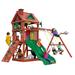 Gorilla Playsets Double Down II Wooden Swing Set with 2 Slides Built-in Sandbox Area and Accessories