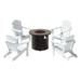 Paradise Outdoor Folding Poly Adirondack Chair With Round Fire Pit Table Sets