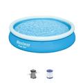 Bestway Fast Set Up 12ft x 30in Inflatable Above Ground Pool w/Pump & Filter