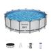 Bestway Steel Pro Max 15 Foot Round Metal Frame Pool Filter Pump & Ladder(Used)