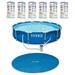 Intex 12 Pool Cover w/ 12 x 2.5 Ft Metal Frame Pool w/ Intex Filters (6 Pack)