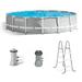 Intex 15â€™ x 42â€� Prism Frame Above Ground Swimming Pool Set and Pool Filter Pump