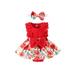 Lamuusaa Infant Baby Girls Patchwork Jumpsuit Flower Print Lace Sleeveless Round Neck Front Bowknot Romper + Headband