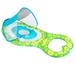 SwimWays 9 to 24 Months Inflatable Mommy and Me Baby Spring Float w/ Removable UPF 50 Sun Canopy & Parent Float Ring Green/Blue