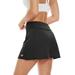 YuKaiChen Women s Athletic Tennis Skorts with Ball Pockets Lightweight Active Quick Dry Running Golf Workout Sports Skirt Black S