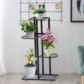 MIDUO 4 Tier Metal Plant Flower Pot Display Stand for Porch Balcony