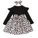 LBECLEY Clothes for Teen Girls 14-16 Toddler Baby Kids Girls Long Sleeve Patchwork Leopard Print Princess Dress with Headbands Outfit Set 2Pcs Cute Baby Outfit Black 2Y