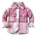 Kids Toddler Baby Boys Autumn Winter Flannel Shirt Jacket Plaid Cotton Long Sleeve Button Down Fall Cardigan Coat Clothes Outwear All Season Jacket Little Boys Jacket Boys Winter Coats with Thumb