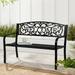 Patio Bench Outdoor Bench Garden Bench Park Yard Furniture 400 lbs Durable Cast Iron Metal Outdoor Seating for Yard Porch Lawn Deck Entryway Backyard Black