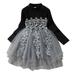 ASEIDFNSA Girls Summer Dress First Dresses for Girls 7-16 Toddler Kids Baby Girls Knit Ribbed Crewneck Sweater Dresses Embroidery Floral Flower Long Sleeve Princess Fluffy Tulle Dress