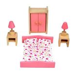 QIIBURR Pink Kitchen Accessories Pink Kitchen Set Wooden Doll House Furniture Kid Rooom Set with Accessories for Dollhouse Wooden Dollhouse Furniture Set Wooden Dollhouse Accessories