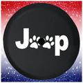 JL Spare Tire Covers Dogs and Paw Tire Cover Accessories Tire Cover Car Accessories Black 32 to 33 Inch with Backup Camera Hole