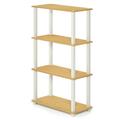 Furinno Turn-S-Tube 23.6Ã¢â‚¬Â� W x 11.4 D x 43.25 H 4-Shelf Decorative Shelves Beige and White