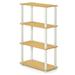 Furinno Turn-S-Tube 23.6Ã¢â‚¬Â� W x 11.4 D x 43.25 H 4-Shelf Decorative Shelves Beige and White