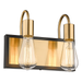 2-Light Gold Bathroom Vanity Light Modern Vanity Light Fixture Over Mirror Industrial Wall Sconce Farmhouse Wall Lamp Brushed Gold and Black Finish