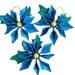 XINHUADSH 3Pcs Artificial Christmas Flower Realistic Looking Bright Color Shiny Visual Effect Eco-friendly Reusable Decorative Sponge Paper Glitter Artificial Flowers Xmas Tree Ornament for Home