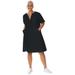 Plus Size Women's Y-Neckline Dress by Soft Focus in Black (Size 16 W)