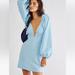 Free People Dresses | Free People Endless Summer Fine Line Cutouts Tie Open Back Mini Dress | Color: Blue | Size: L