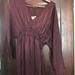 Zara Dresses | Dark Maroon, Long Sleeve, Deep Plunge, V-Neck Dress. New With Tags. | Color: Purple | Size: Xl