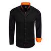 Langarmhemd RUSTY NEAL, Herren, Gr. S, EURO-Größen, orange (schwarz, orange), 60% Baumwolle, 37% Polyester, 3% Elasthan, mehrfarbig, casual, Langarm, Hemden, inklusive Langarmhemd und Weste
