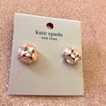 Kate Spade Jewelry | New Kate Spade Earrings, With Tags And Dust Bag, Pink Sparkle Studs, Fancy Fun | Color: Pink/Silver | Size: Os