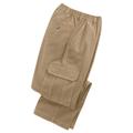 Blair Haband Men's Casual Joe® Stretch Waist Poplin Cargo Pants - Tan - 44