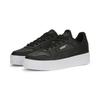 Sneaker PUMA "Carina Street Sneakers Damen", Gr. 36, schwarz-weiß (schwarz rose gold weiß metallic), Obermaterial: Kuhleder, Synthetik; Futter: Textil, Synthetik; Innensohle: Textil; Laufsohle: Gummi, Schuhe