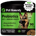 Pet Honesty Dog Gut and Immune Health Support Probiotic Supplement w Prebiotics Fiber and Enzymes Pumpkin Flavor 90 Count Soft Chews