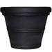 24.5 in. Round Rolled Rim Garden Pot Black