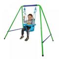 Kid Toys Toddler Swing Set Outdoor Metal Swing Set with Safety Harness And Handrails A-Frame Toddle Swing Seat With Anti-Rust Iron Frame For Garden Backyard and Kindergarten
