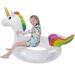 Land Inflatable Unicorn Shape Pool Float with Glitters Outdoor Fun Beach Floaties Pool Tubes Swim Party Toys Pool Raft Lounger Swimming Pool Party Water Rings | 48 Inch