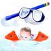 Kids Snorkel Set Children Anti-Fog Scuba Diving Mask Swimming Goggles Semi-Dry Snorkel Equipment Snorkeling Packages Swimming Gear for Youth Boys Girls Age 5-12