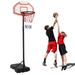 Zimtown Portable Basketball Hoop with Wheels 6.2 -8 / 6.2 -8.3 Height Adjustable Basketball Goal Stand System