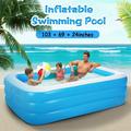 CoolWorld Inflatable Swimming Pool 103 X 69 X 24 Full-Sized Inflatable Kiddie Pool Family Swim Play Center Pool Blow up Kiddie Pool for Kids Baby Adult Inflatable Water Ball Pool for Outdoor Garden