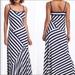 Anthropologie Dresses | Anthro Saturday Sunday Navy Oatmeal Asymmetric Stripe Patchwork Maxi Dress-Xs | Color: Blue/Cream | Size: Xs