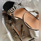 J. Crew Shoes | New J.Crew Genuine Calf Hair Platform Sandals - Zebra | Color: Black/White | Size: 10