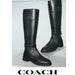 Coach Shoes | Coach Tall Leather Ava Turn Lock Harness Top Logo Ava Riding Boot | Color: Black | Size: 6