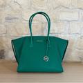 Michael Kors Bags | Michael Kors Avril Xlarge Tz Tote Leather Handbag Purse Palmetto Green Nwt | Color: Green/Silver | Size: Os