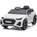Kids Licensed Audi RS 6 Avant Performance 12V Battery/Electric Ride on Car (White)