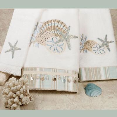 By the Sea Bath Towel Set White Bath Hand Fingerti...