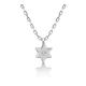 Alef Bet by Paula Tiny Jewish Star of David Necklace, Silver Cz Stone, Cubic Zirconia