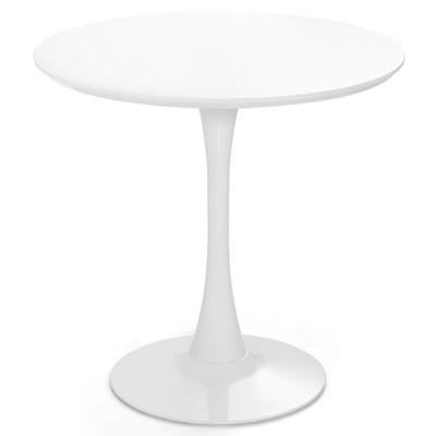 Costway 32 Inch Modern Tulip Round Dining Table with MDF Top-White