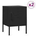 vidaXL Nightstands 2 pcs Black 35x35x51 cm Steel