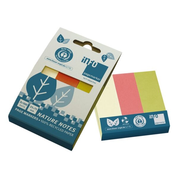 inFo Haftmarker-Set »Recycling« 3x 100 Blatt gelb Image